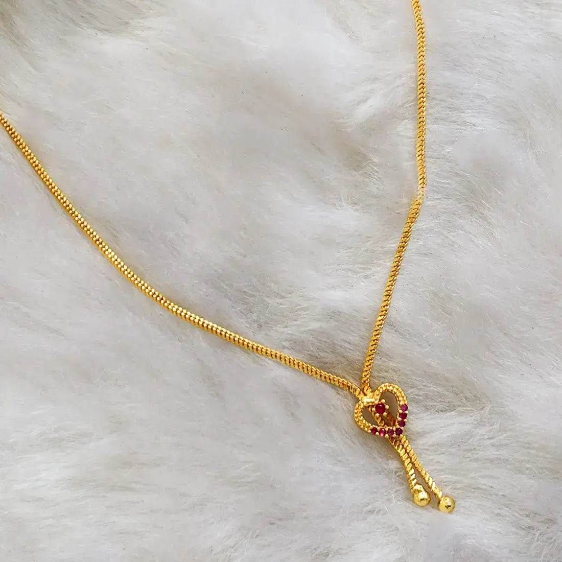 Heart Design Stone Pendant Simple Necklace