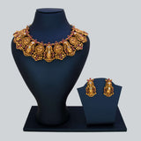 Kemp Stone Matte Gold Temple Necklace Set
