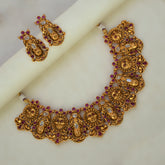 Kemp Stone Matte Gold Temple Necklace Set