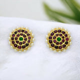 Kemp_and_green_stone_white_pearl_temple_earring