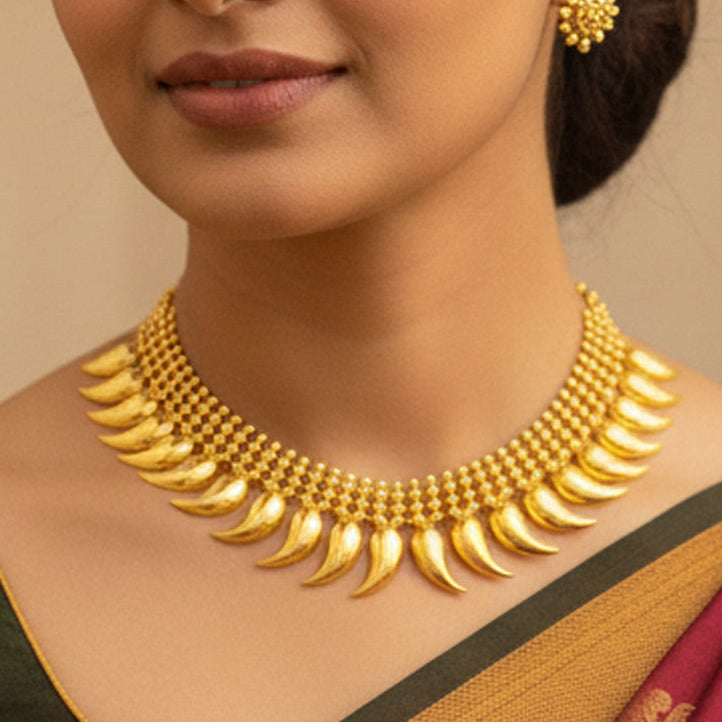 Kerala-Traditional-Gold-Plated-Mango-Choker-Necklace