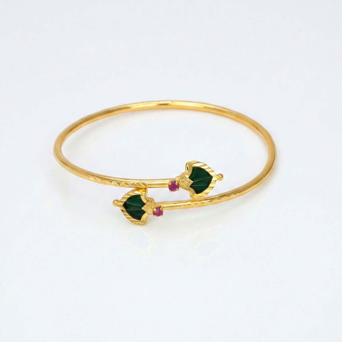 Kerala Gold Plated Open Palakka Bangle Bracelet