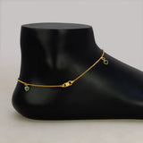 Gold Plated Multi-colour Hearts Charm Anklets