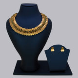 Antique Lakshmi 2-Layer Kasu Kemp Choker Necklace Set - Green