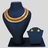 Antique Lakshmi 2-Layer Kasu Kemp Choker Necklace Set - Red