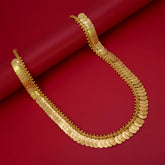 Gold Plated Leaf Design Lakshmi Kasu Long Chain