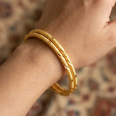 Gold-Plated Lightweight Daily Wear Pipe Bangles