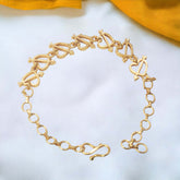 Lovely Gold Plated Heart And Arrow Ladies Bracelet