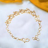 Lovely Gold Plated Heart And Arrow Ladies Bracelet