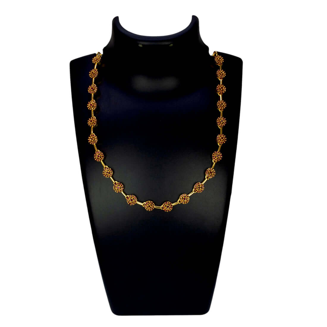Marvelous Gold Plated Round Stone Necklace showcasing a dazzling design, perfect for girls and women.