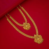 Matte Gold Plated Lakshmi Mango Bridal Jewellery Set
