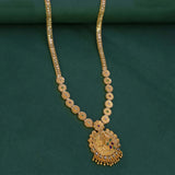 Classic Matte Gold Plated Floral Long Chain