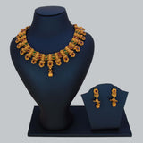 Matte Gold Plated Multi-Colour Stone Necklace Set
