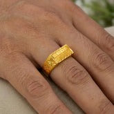Men's Gold Plated Rectangle Signet Finger Ring