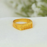 Men's Gold Plated Rectangle Signet Finger Ring