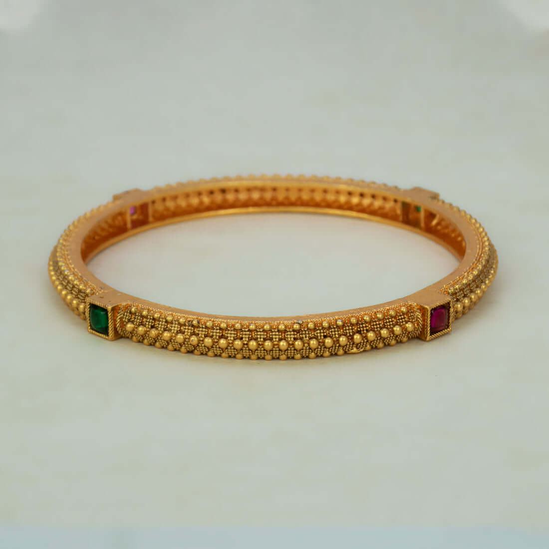 Antique Matte Multi-Colour Kemp Stone Bangle