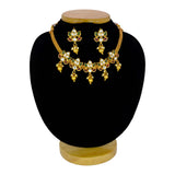 Multi-colour Kemp Stone Matte Lotus Necklace Set