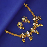 മൾട്ടി-കളർ കെമ്പ് സ്റ്റോൺ മാറ്റ് ലോട്ടസ് നെക്ലേസ് സെറ്റ്