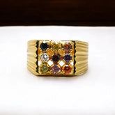 Gold plated Gent's Navaratna Finger Ring