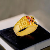 Classic Gold-plated Gent's Navaratna Finger Ring