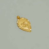 Plain Gold Plated Leaf Om Thali Pendant