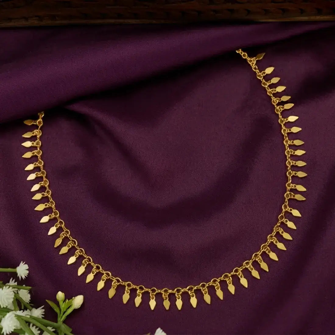 Gold Plated Link Chain 1-Line Elakkathali Necklace