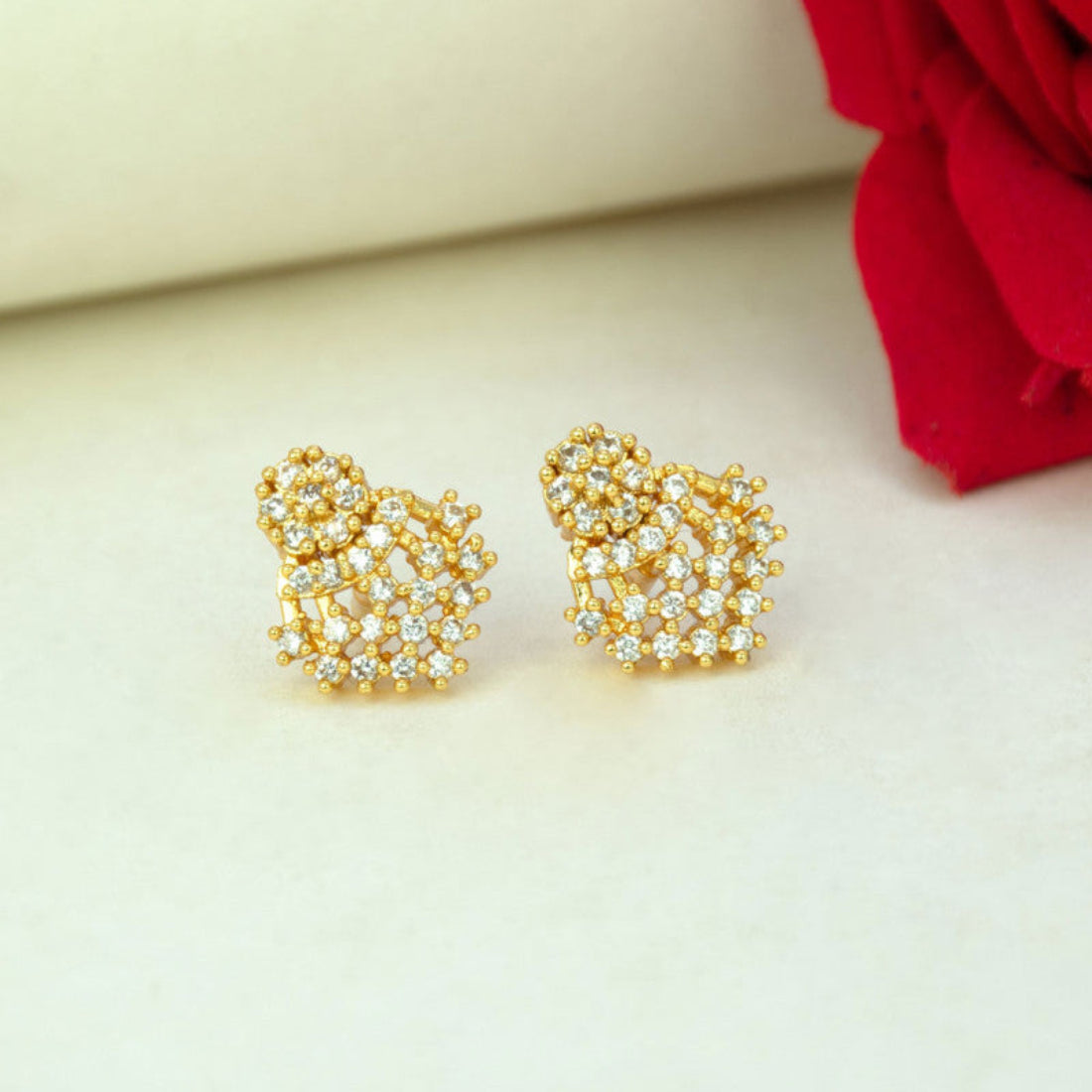 Opulent-gold-plated-floral-cz-stud-