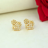 Opulent-gold-plated-floral-cz-stud-