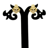 Opulent-gold-plated-floral-cz-stud-earrings