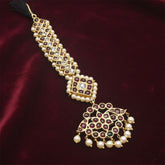 Original Temple Kemp And Cz Stones Mang Tikka Nethichutti