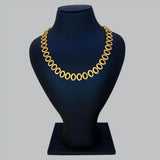 Gold Plated Oval CZ Stone Necklace displayed on a black velvet bust, featuring sparkling cubic zirconia stones.