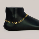 झनझनाते सोने की परत चढ़े घुंघरू के आकर्षण वाले मनके वाले पायल