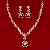 Premium Fashion CZ Aqua Green Stone Necklace Set