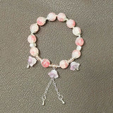 Pink-Crackle-Crystal-Beaded-Floral-Charm-Bracelet