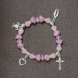 Pink-Crystal-Beaded-Silver-Charms-Bracelet