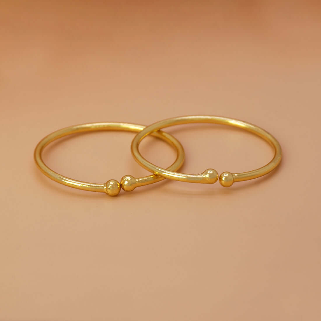 Cute Gold Plated Plain Open Baby Bangles