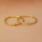 Cute Gold Plated Plain Open Baby Bangles