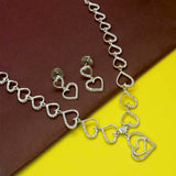 Premium-fashion-silver-polish-ad-hearts-necklace-set