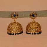 Premium Matte Dome Crystal Drop Jhumka Earrings