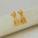 Gold-Plated Small Nest Jhumka Earrings