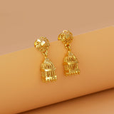 Gold-Plated Small Nest Jhumka Earrings