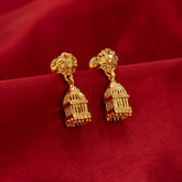 Gold-Plated Small Nest Jhumka Earrings