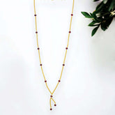 Gold Plated Cutting Chain Beaded Necklace
