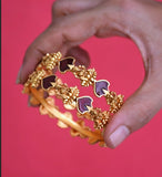 Antique Matte Lakshmi Palakka Enamel Bangle