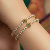 Regal Gold Plated ruby emerald bangles