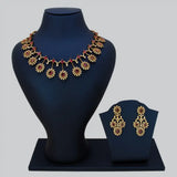 Sunburst Ruby CZ Stone Bridal Necklace Set