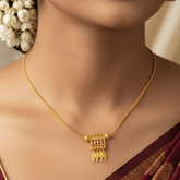 Gold Plated Ruby Stone Poothali Pendant Necklace
