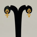 Cute Small Gold-Plated Red Stone Kids Jhumka Earrings