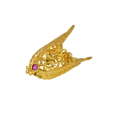 South Indian Gold Plated Ruby Stone Vanki Finger Ring