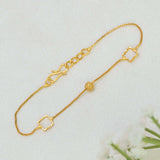 Gold Plated Square Charm Beaded Bracelet